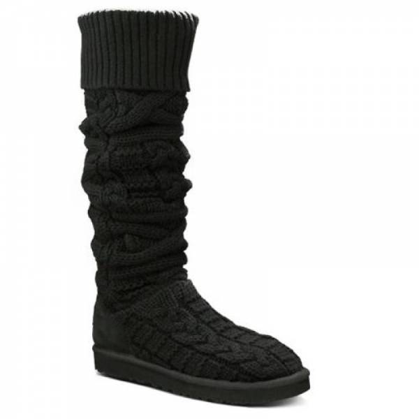 купить UGG® Australia OVER THE KNEE TWISTED CABLE BLACK (3174)